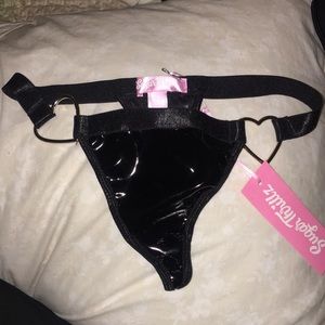 Sugar Thrillz Black Heart Goth Thong